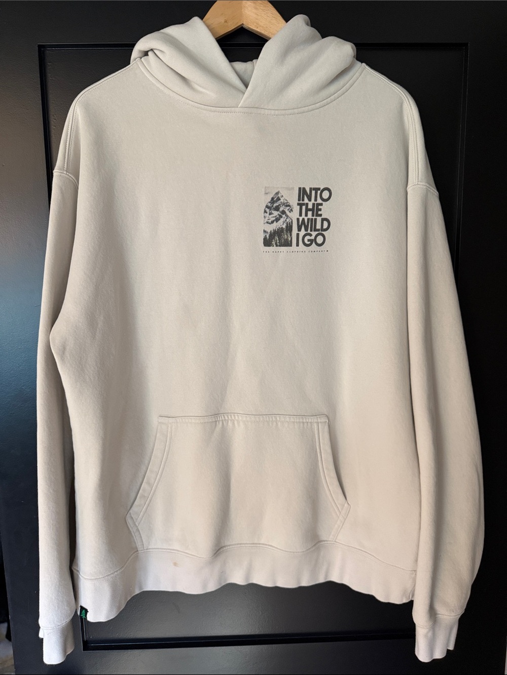 Men's Cream Graphic Hoodie with Graphic Print